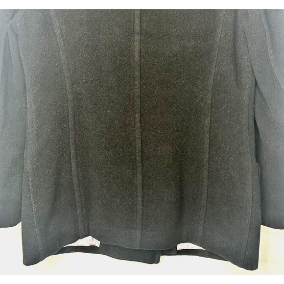 JONES Studio Womens Peacoat Wool Blend Double Breasted Car Jacket Size 8 Black - Picture 6 of 12